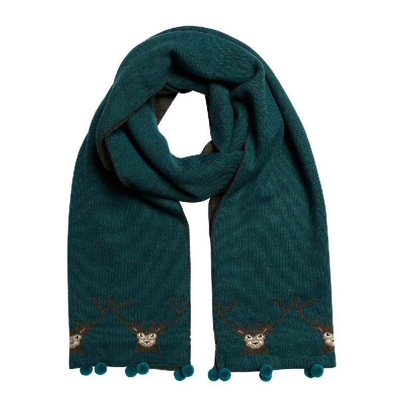 Highland Stag Knitted Scarf