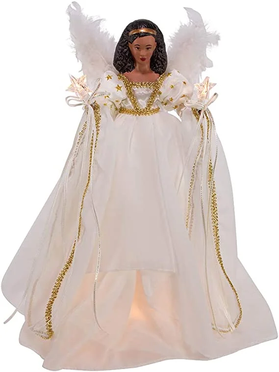 10 Light African American Angel Treetoppper