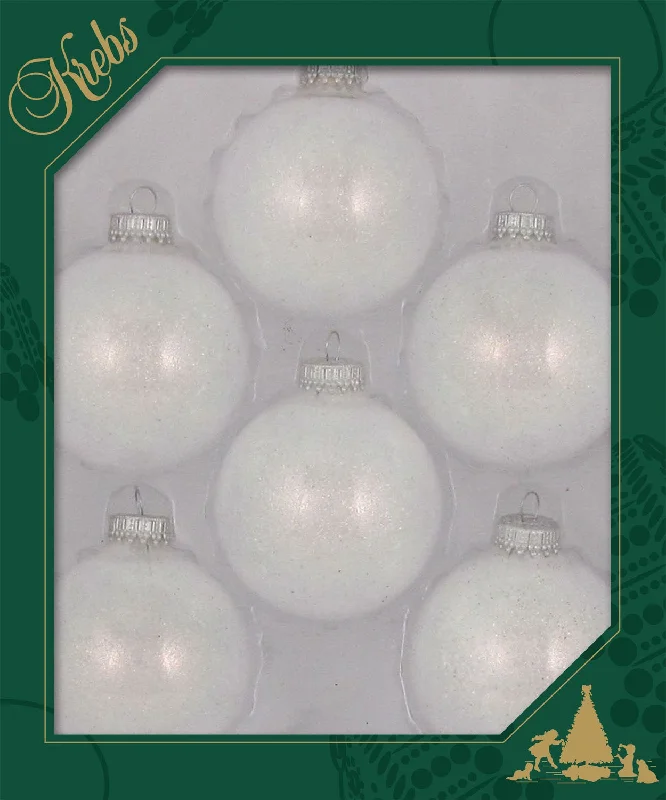 Set of 8 Snow Sparkle Christmas Ornaments