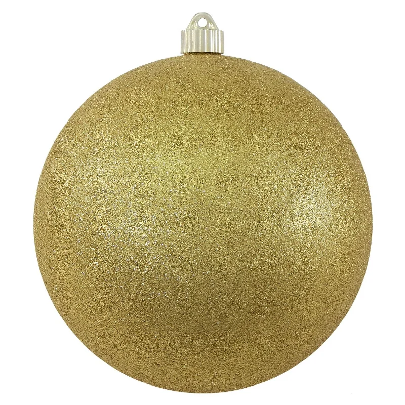 8" Shatterproof Gold Glitter Ball Ornament