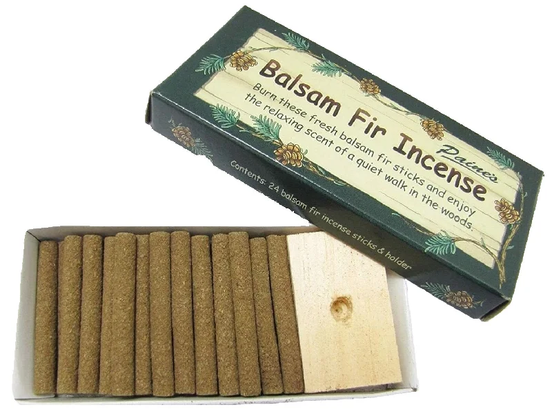 Set of 24 Balsam Fir Incense Sticks & Holder