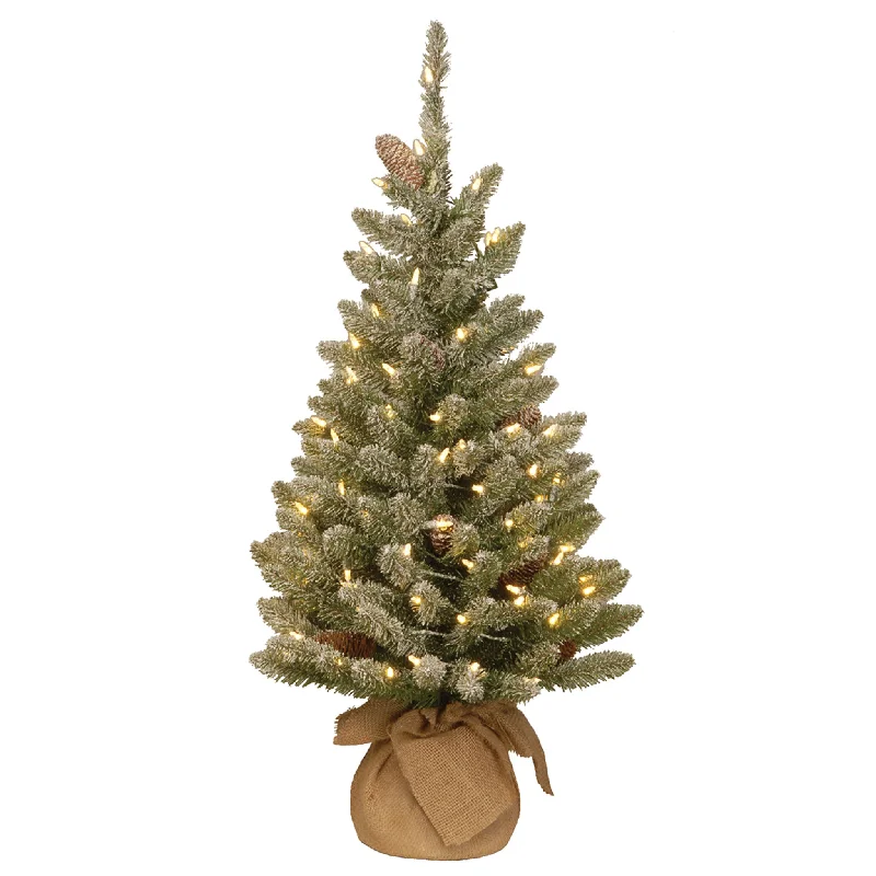 3 ft. Pre-Lit Snowy Concolor Fir Tree with LED Lights