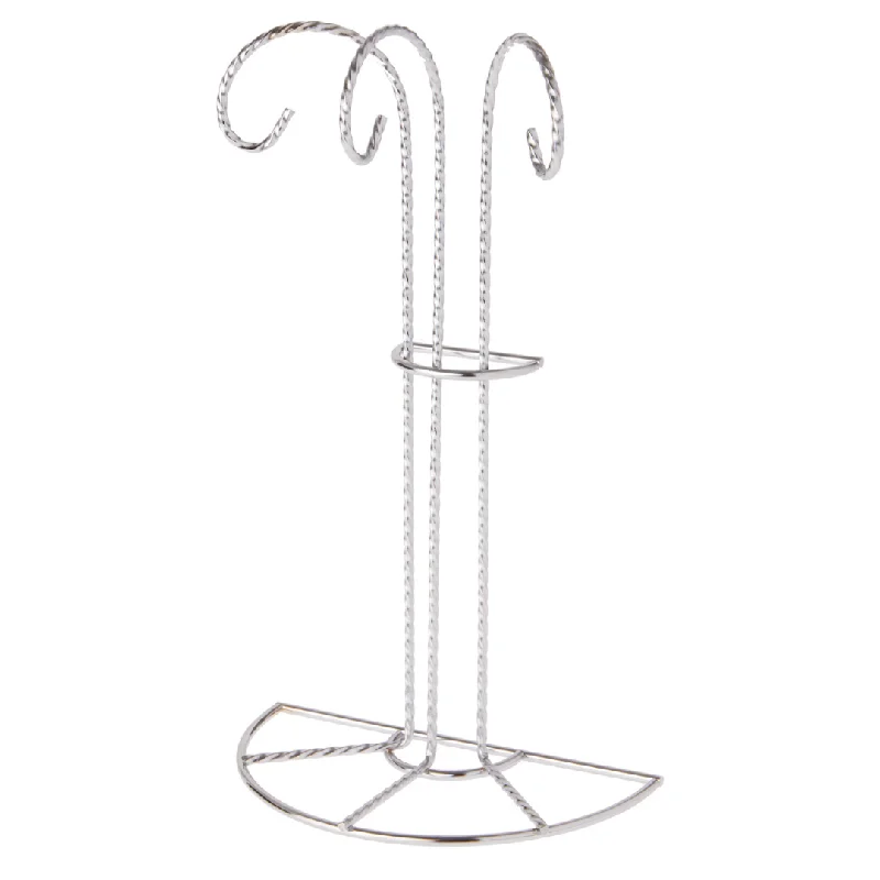 Three Arm Ornament Wall Stand, silver