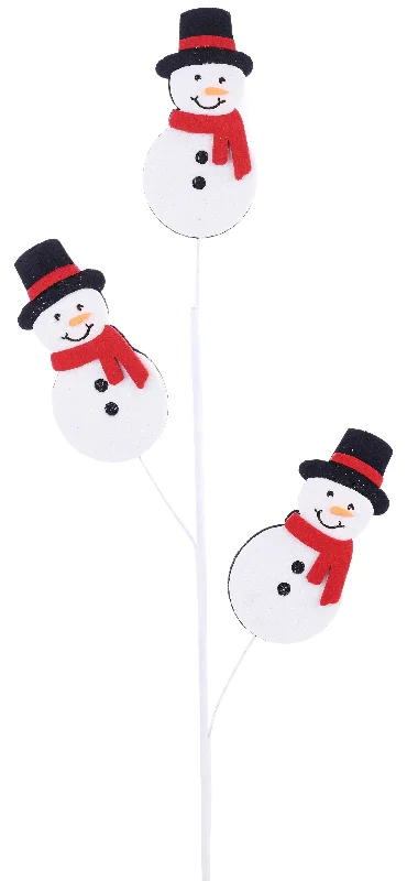 30" Glitter Felt Snowman Spray