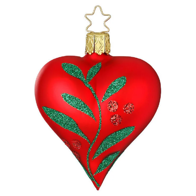 Christmas Leaf Heart, red matte by Inge Glas of Germany