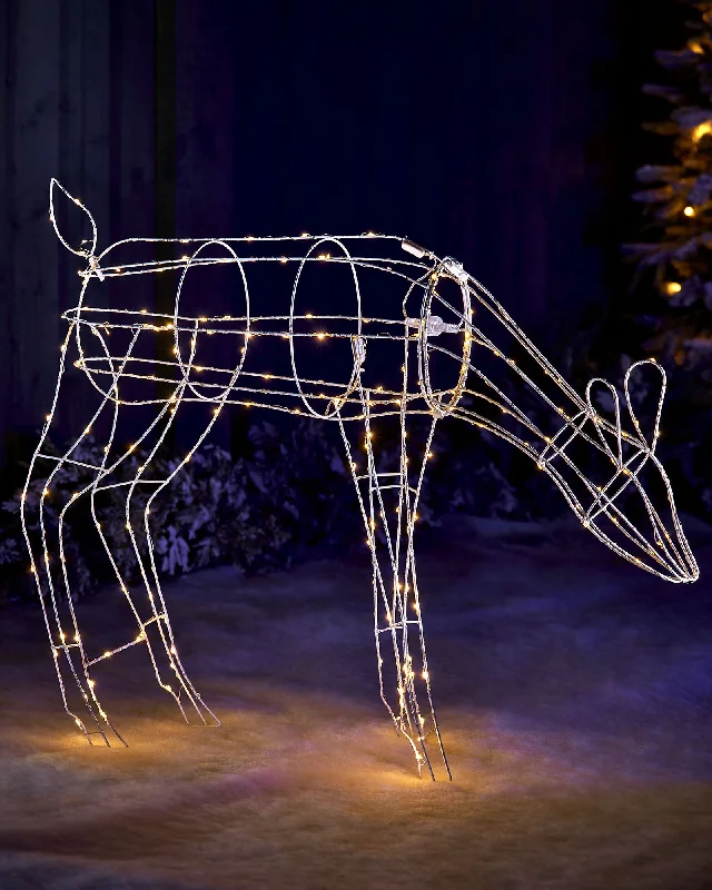 3D Standing Grazing Reindeer Silhouette