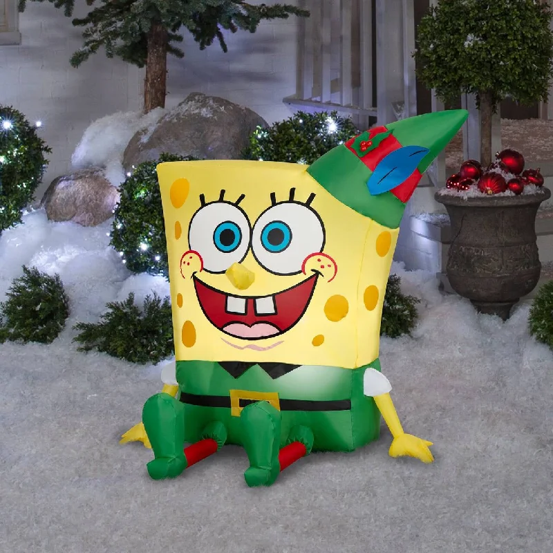 3' Airblown® SpongeBob SquarePants Christmas Elf Inflatable