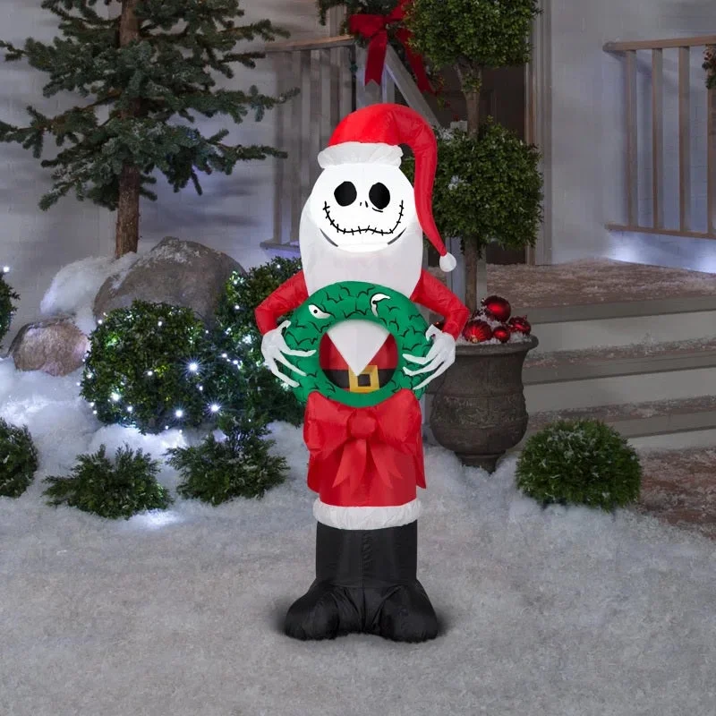 4' Airblown® Jack Skellington Santa Inflatable