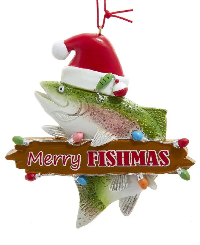 4" Merry Fishmas Trout Ornament