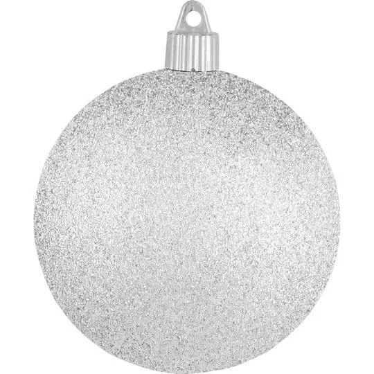 4" Shatterproof Silver Glitter Ball Ornament