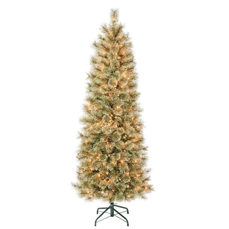 6 ft. Pre-Lit Arcadia Pine Cashmere Slim Tree with Clear Lights