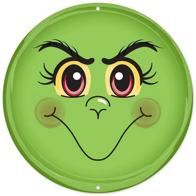 8" Metal Grinch Face Sign