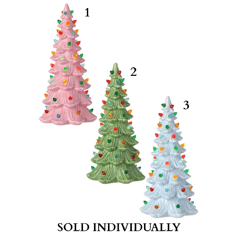 9.5" LED Retro Porcelain Tree (3 styles - sold individually)