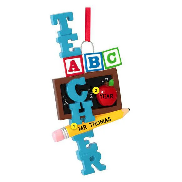 Personalized ABC Teacher Ornament