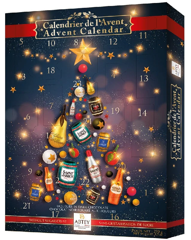 Abtey's Advent Calendar With Dark Chocolate Liqueur-Filled Assortment