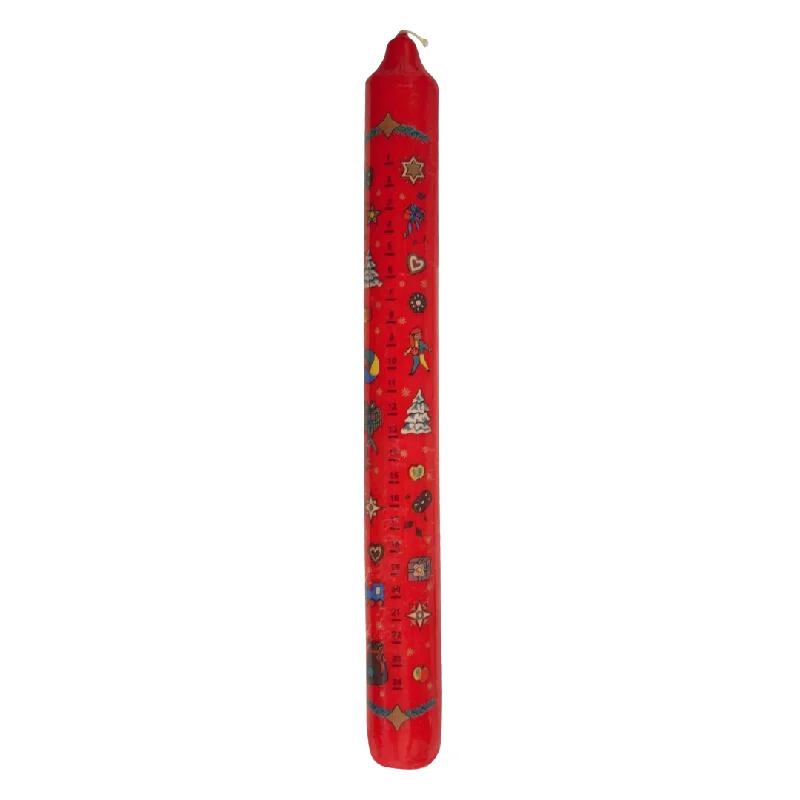 Advent Calendar Taper Candle, Red by EWA Kerzen