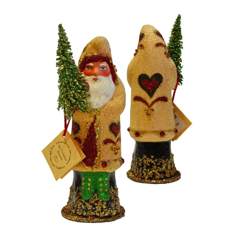 Amish Decorated Santa, One of a Kind Paper Mache Candy Container by Ino Schaller