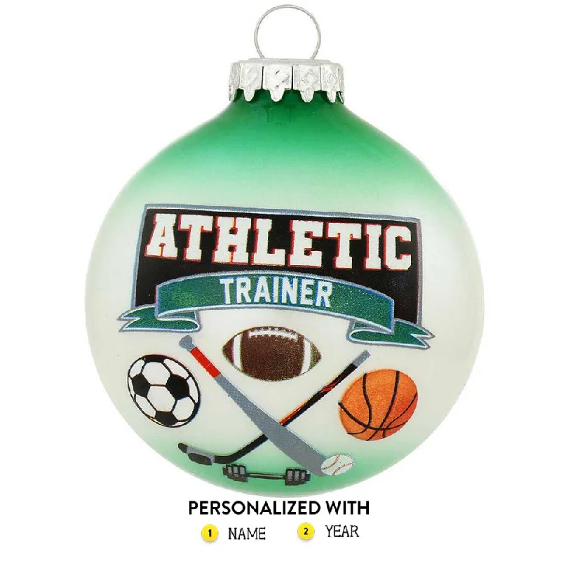 Personalized Athletic Trainer Glass Bulb Ornament