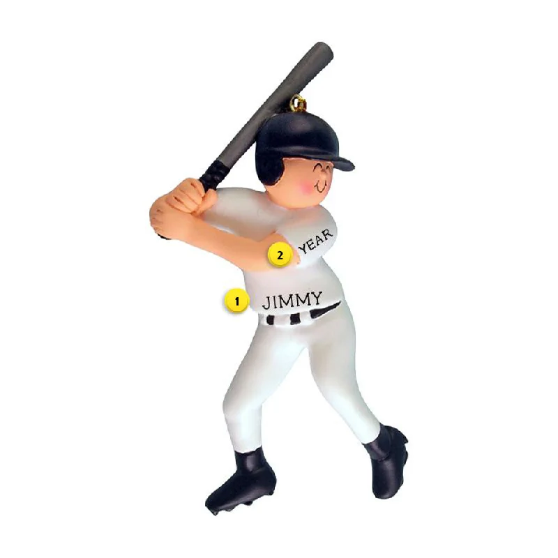 Personalized Baseball Player Ornament - Male