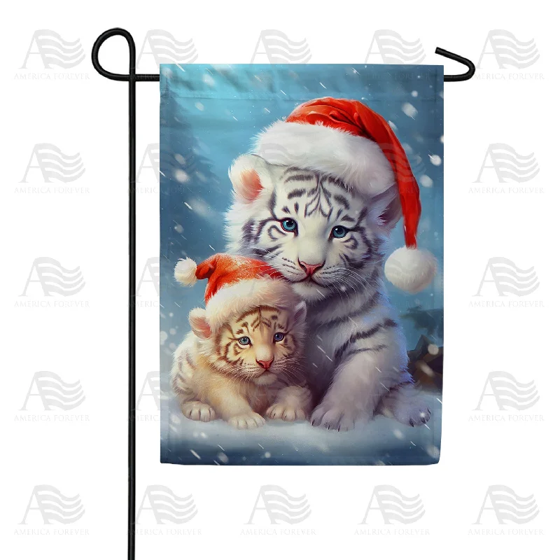 Big Cat Christmas Double Sided Garden Flag