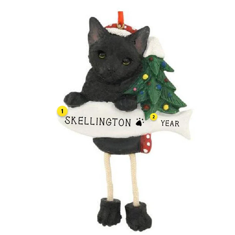 Personalized Black Cat Ornament