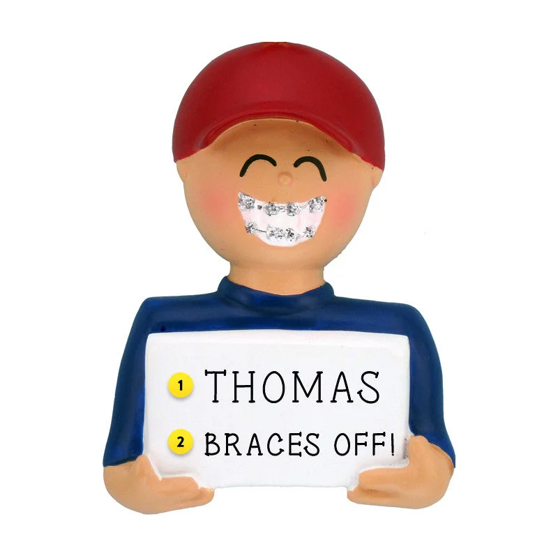 Personalized Braces Ornament - Male