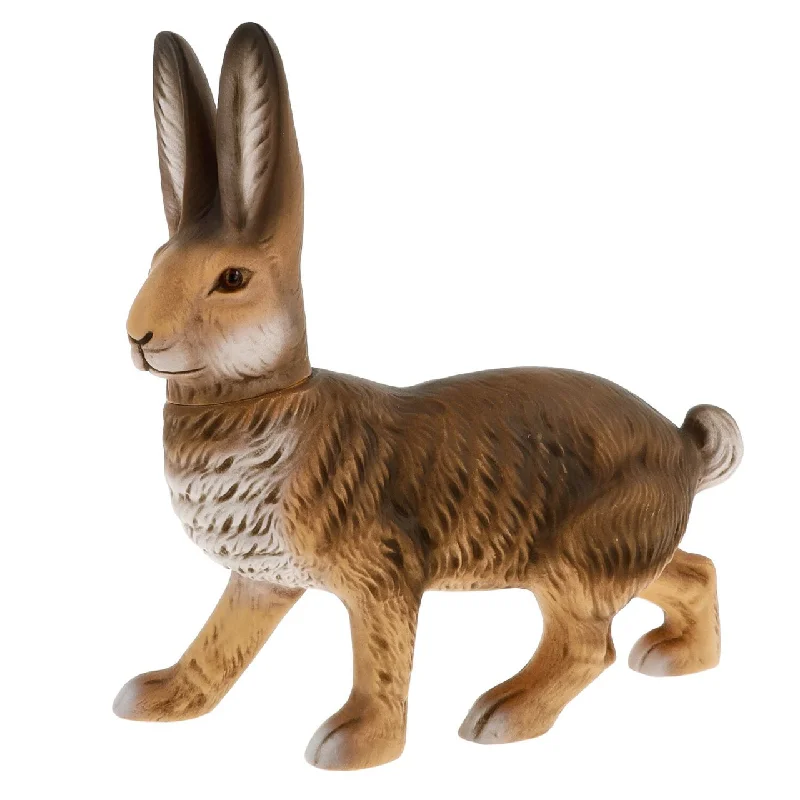 Walking Brown Bunny Paper Mache Candy Container by Marolin Manufaktur