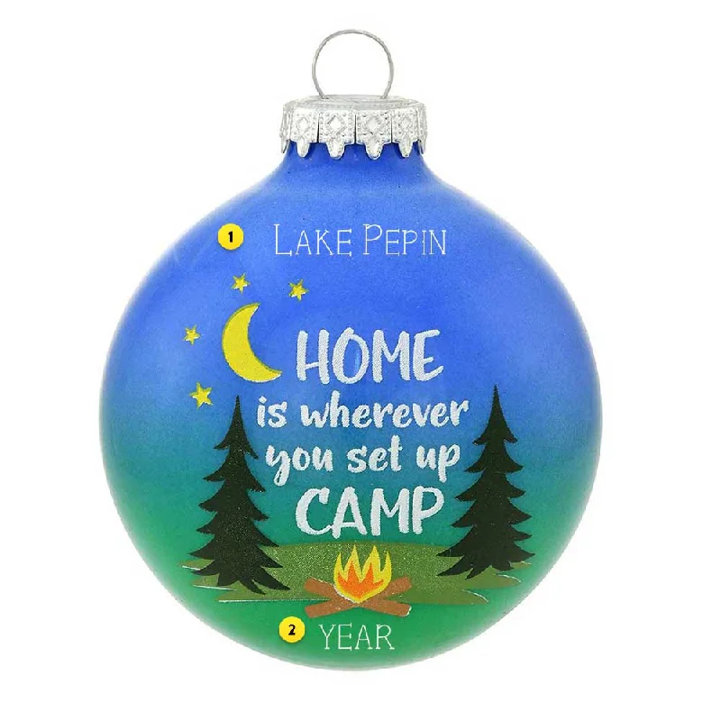 Personalized Camping Glass Bulb Ornament