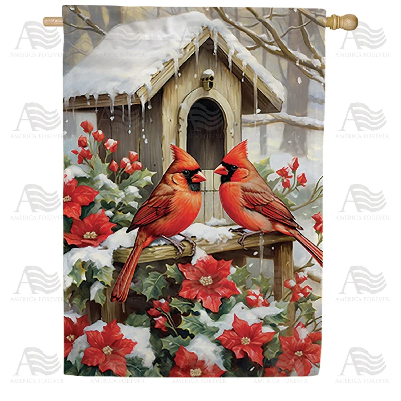 Cardinal Winter House Double Sided House Flag