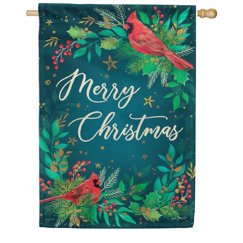 Carson Cardinal Christmas House Flag