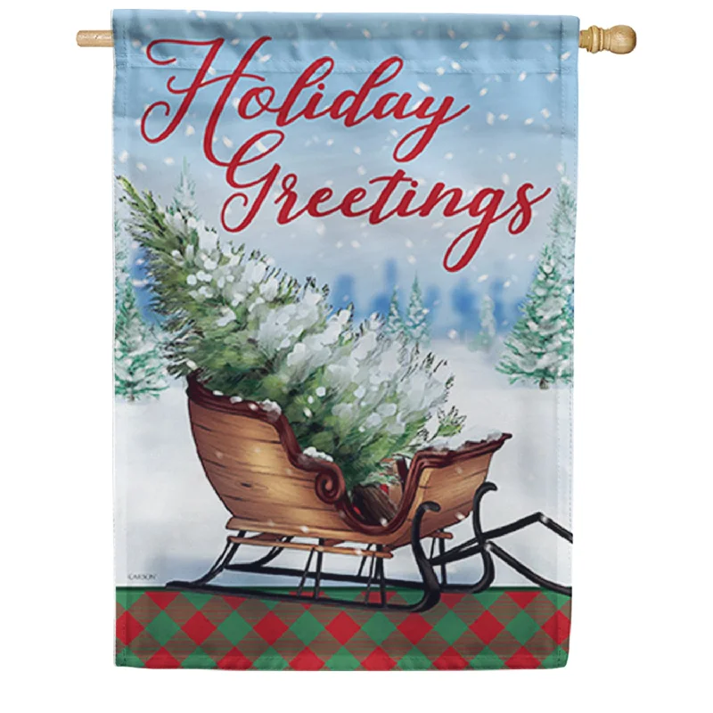 Carson Christmas Sleigh House Flag