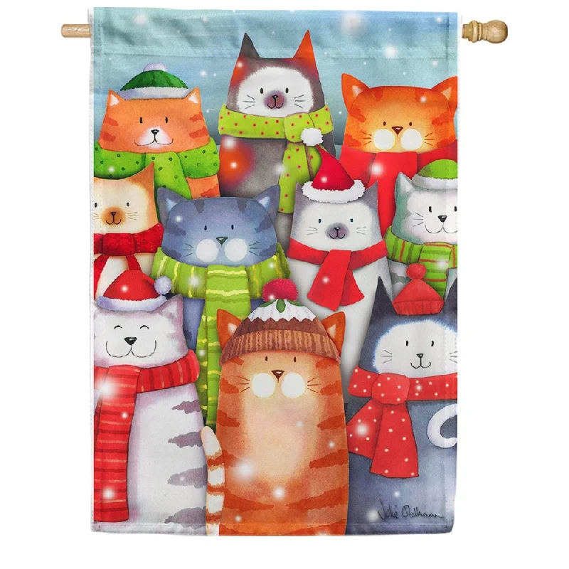 Cat Caroling House Flag