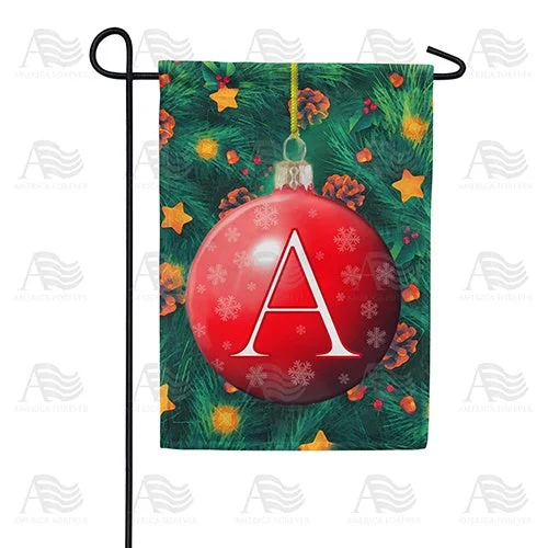 Christmas Ball Monogram Double Sided Garden Flag