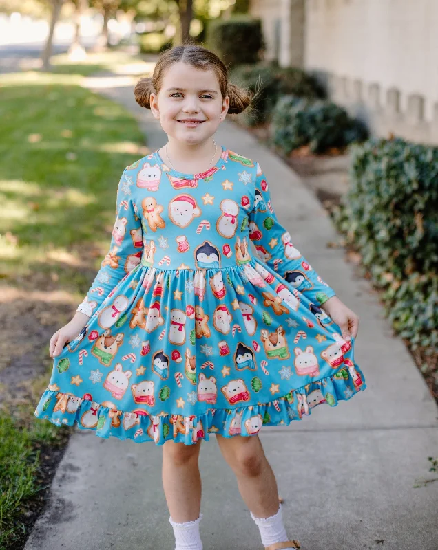 CHRISTMAS COOKIES BLUE DRESS