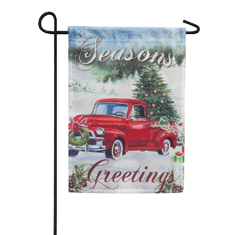 Christmas Farm Pickup Garden Flag