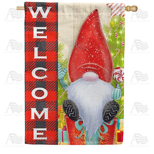 Christmas Gnome Double Sided House Flag