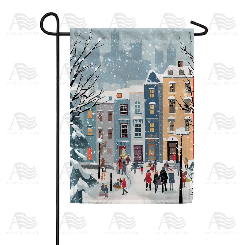 Christmas Shoppers Double Sided Garden Flag