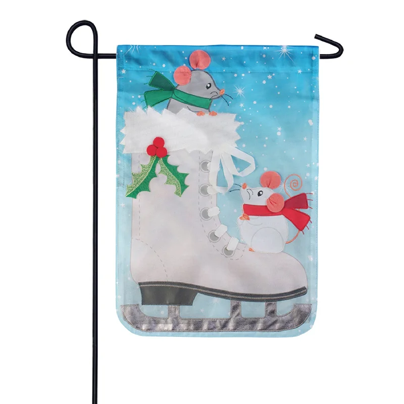 Christmas Skate Double Applique Garden Flag