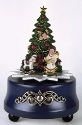 Christmas Tree Pewter Music Box by Kuehn Pewter