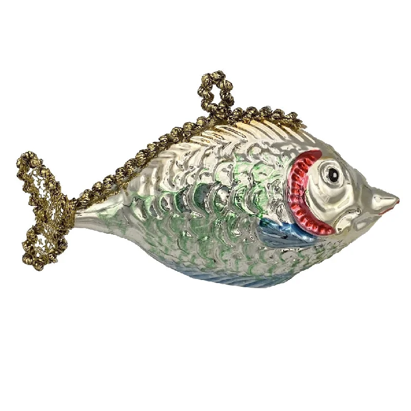 Braided Fish Ornament, multi color by Glas Bartholmes