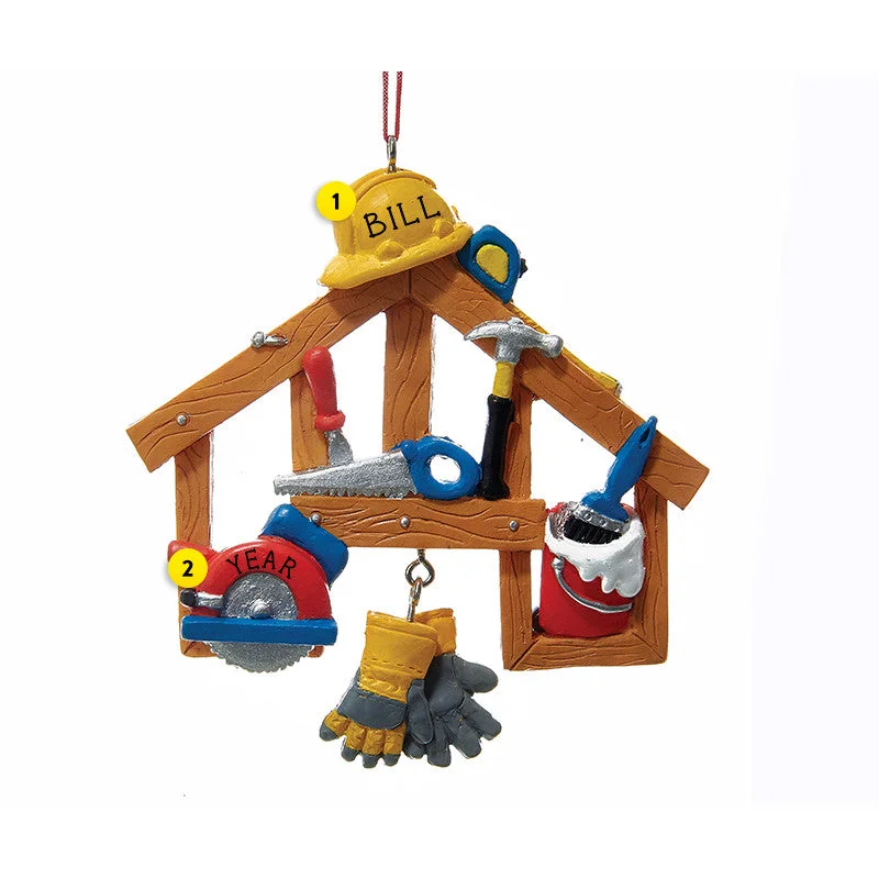 Personalized Construction Tools Ornament