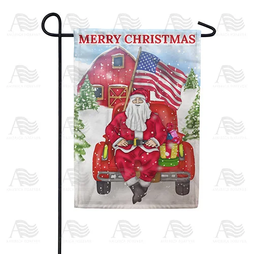 Country Santa Double Sided Garden Flag