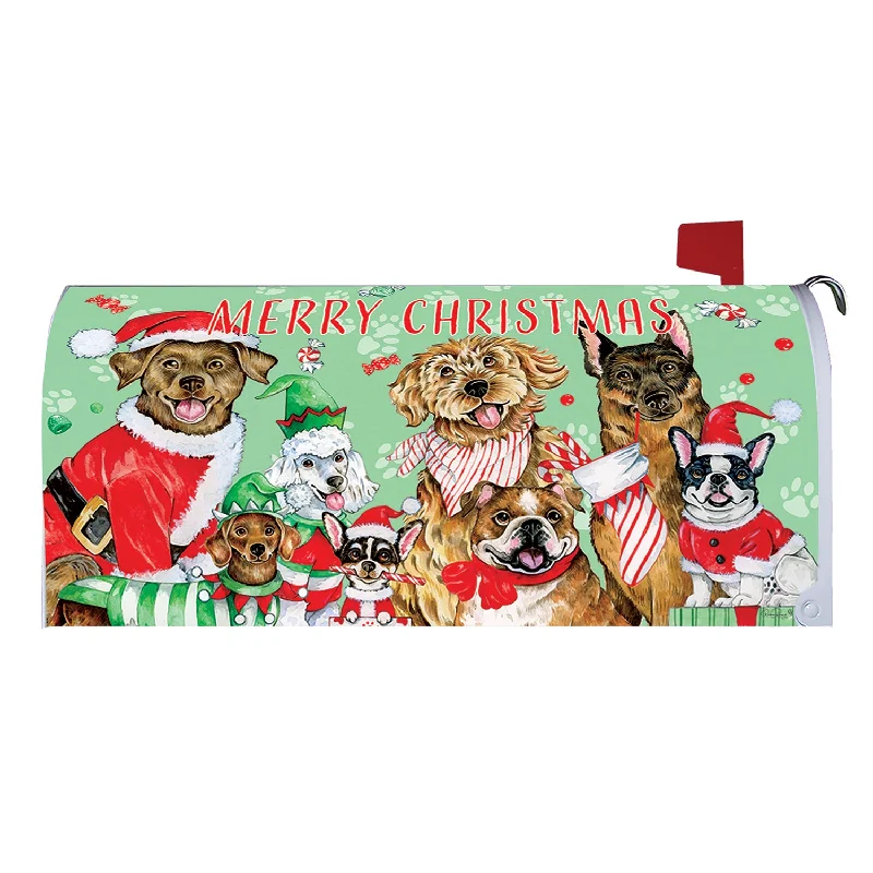 Custom Decor Christmas Dogs Mailbox Cover