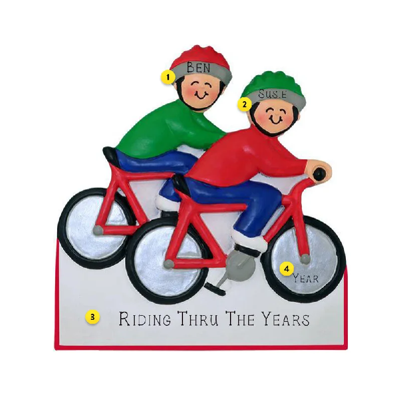 Personalized Bicycling Couple Ornament