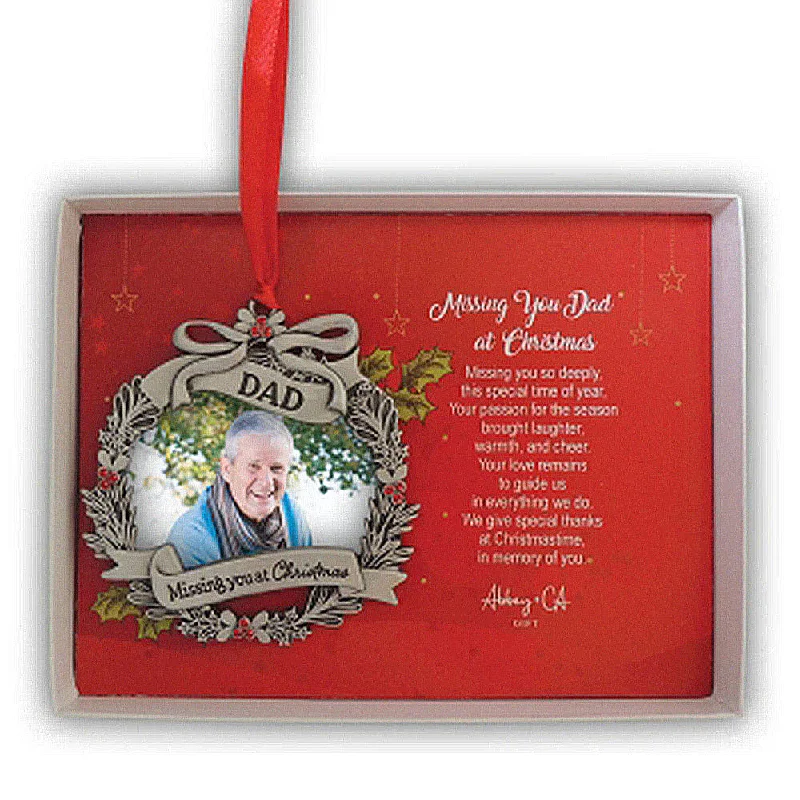 Dad Memorial Photo Frame Ornament