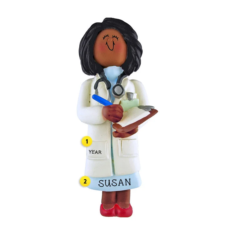 Personalized Doctor Ornament - African-American Female