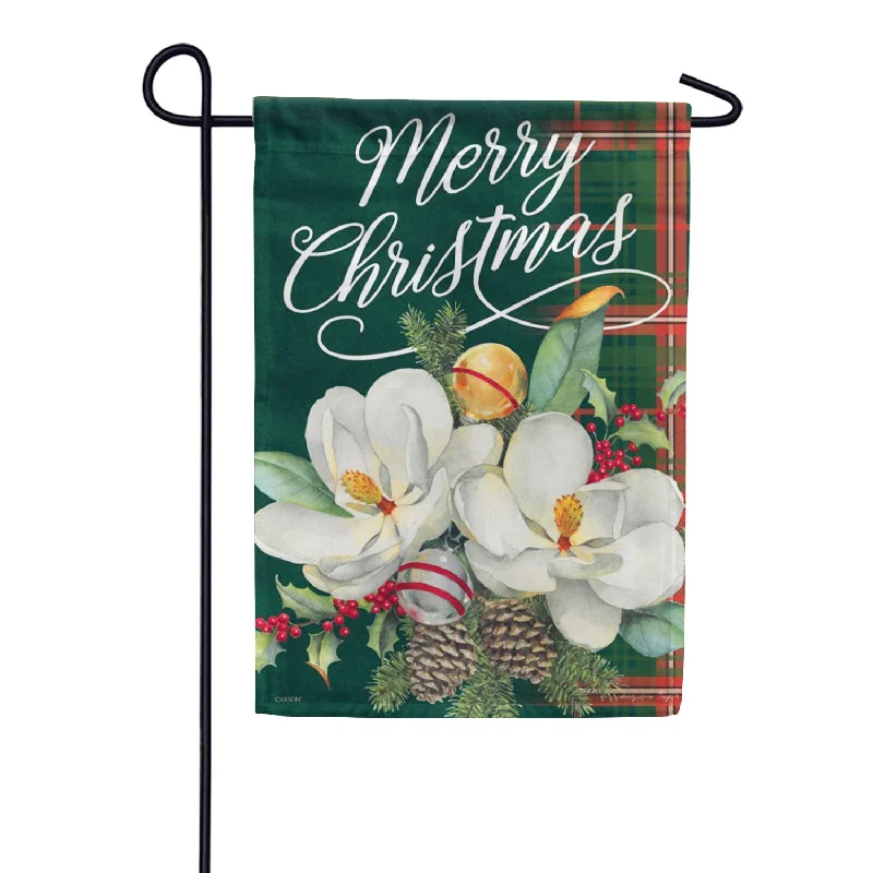 Elegant Magnolia Christmas Glitter Trends Garden Flag