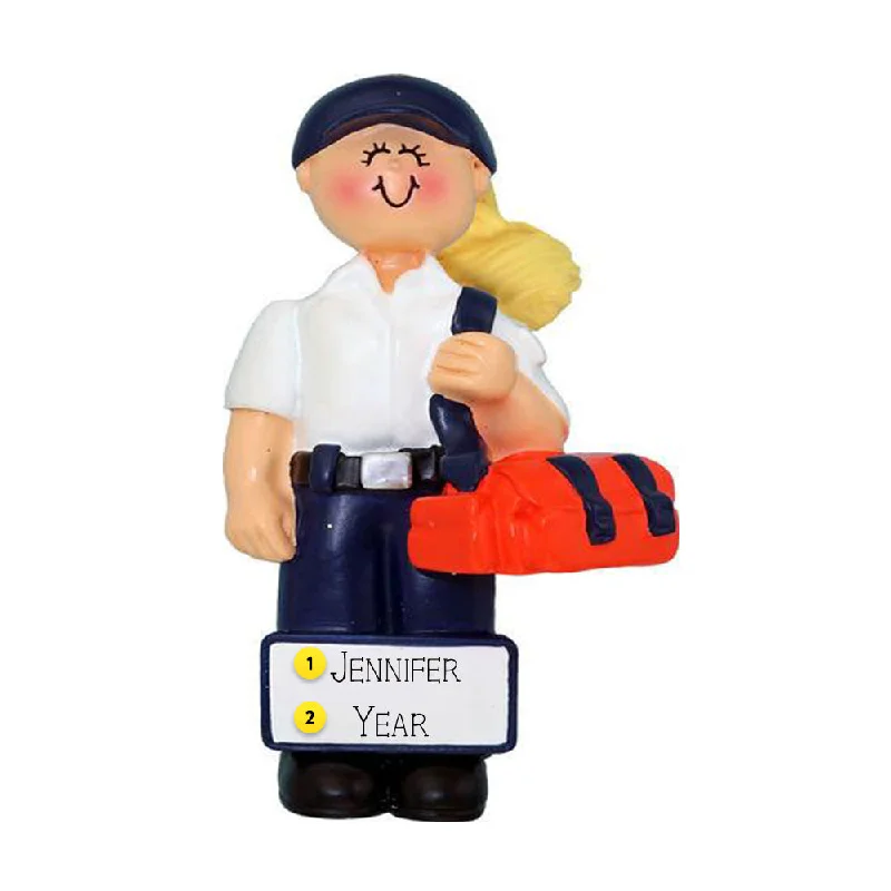 Personalized EMT/First Responder Ornament - Female, Blonde