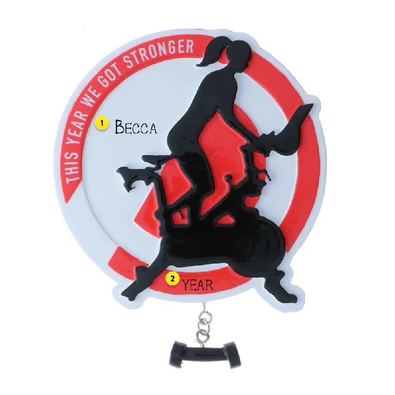 Personalized Stationary Bike Ornament-Female