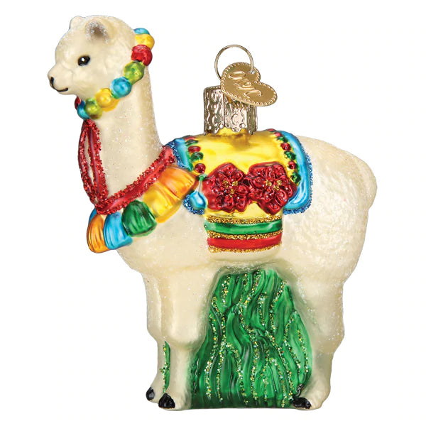 Festive Alpaca Ornament - Old World Christmas